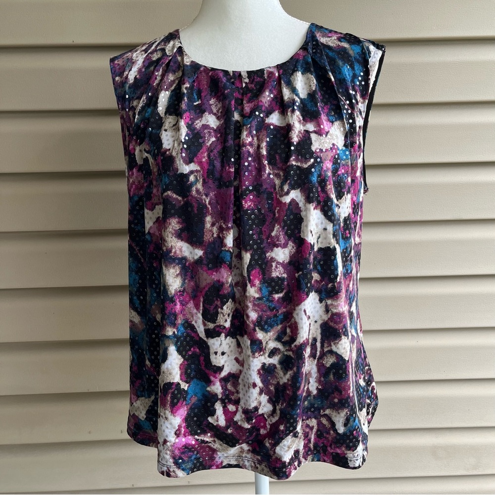 •Alfani• Sparkly Multicolor Sleeveless Blouse - Size 1X